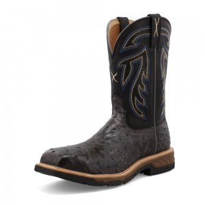 Twisted X 11" Western Trabajo Boot Negros Negros | TUBK7120