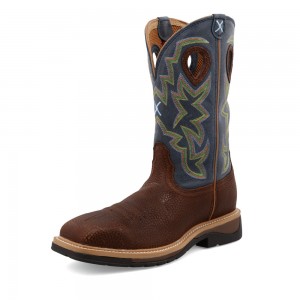 Twisted X 12" Western Trabajo Boot Azul Marino | DCIG6617