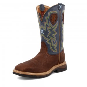 Twisted X 12" Western Trabajo Boot Azul Marino | DSLB9804