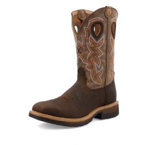 Twisted X 12" Western Trabajo Boot Grises Marrom | MEFE7986