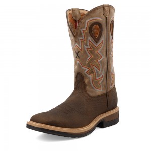 Twisted X 12" Western Trabajo Boot Grises Marrom | JLFR8234