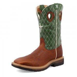 Twisted X 12" Western Trabajo Boot Marrom Verdes Claro | XAMG5645