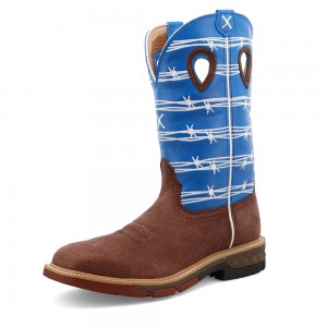 Twisted X 12" Western Trabajo Boot Vino Azules | HXNJ6852