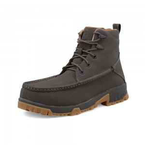 Twisted X 6" Trabajo Boot Grises Oscuro Marrom | EYZU2909